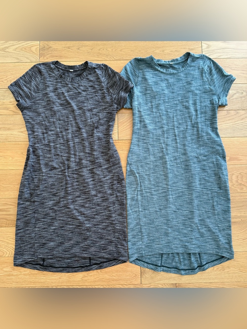 Lululemon & Go Where To Heathered Gray & Green Dress Lot Of 2 Size 10 Womens
